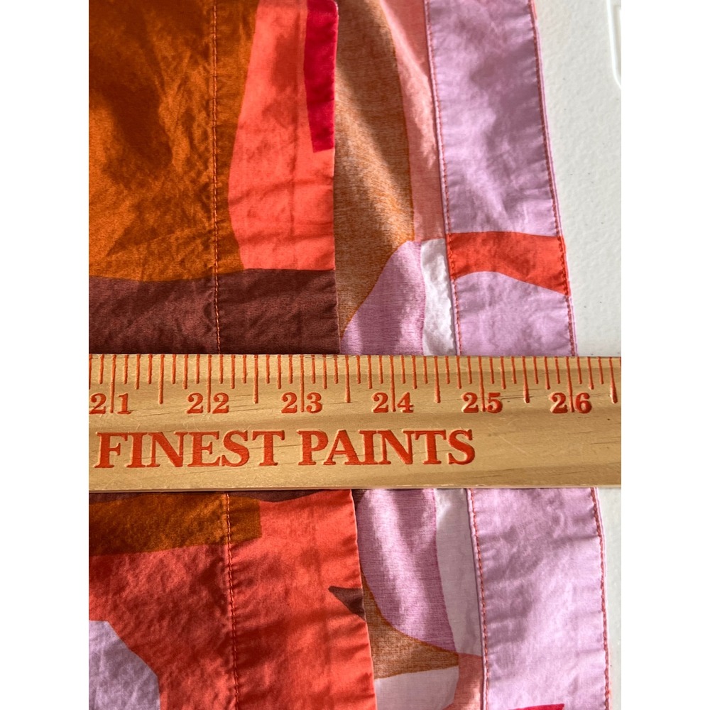 Anthropologie Maeve Breezy Popover Blouse S Cotton Long Slv Geometric Red Pink - Picture 13 of 13